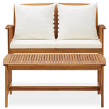 2 Piece Garden Lounge Set with Cushions Solid Acacia Wood - Side View