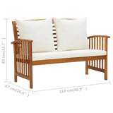 2 Piece Garden Lounge Set with Cushions Solid Acacia Wood - Extra Image
