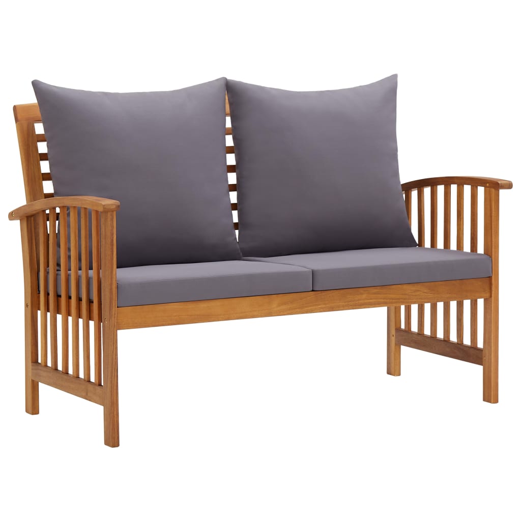2 Piece Garden Lounge Set with Cushions Solid Acacia Wood