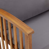 2 Piece Garden Lounge Set with Cushions Solid Acacia Wood - Rear View