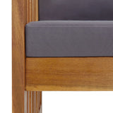 2 Piece Garden Lounge Set with Cushions Solid Acacia Wood - Close-Up Angle