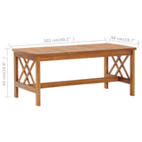 Coffee Table 102x50x43 cm Solid Acacia Wood - Rear View