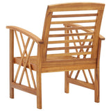 Garden Chairs 2 pcs Solid Acacia Wood - 45-Degree Angle