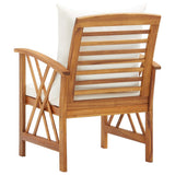 Garden Chairs with Cushions 2 pcs Solid Acacia Wood - 45-Degree Angle