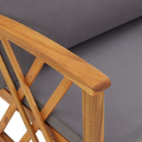 Garden Chairs with Cushions 2 pcs Solid Acacia Wood - Close-Up Angle
