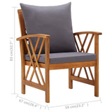 Garden Chairs with Cushions 2 pcs Solid Acacia Wood