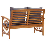 Garden Bench with Cushions 119 cm Solid Acacia Wood - Top-Down View