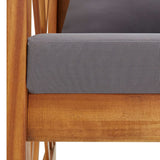 Garden Bench with Cushions 119 cm Solid Acacia Wood - 45-Degree Angle