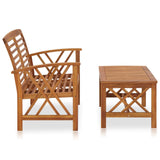 2 Piece Garden Lounge Set Solid Acacia Wood - Front View