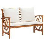 2 Piece Garden Lounge Set with Cushions Solid Acacia Wood