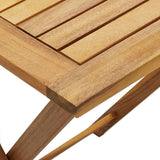 3 Piece Folding Bistro Set with Cushions Solid Acacia Wood - Rear View