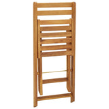 3 Piece Folding Bistro Set with Cushions Solid Acacia Wood - Extra Image