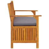 Garden Storage Bench 120 cm Solid Acacia Wood - Low Angle