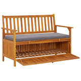 Garden Storage Bench 120 cm Solid Acacia Wood - Side View