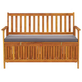 Garden Storage Bench 120 cm Solid Acacia Wood - Top-Down View