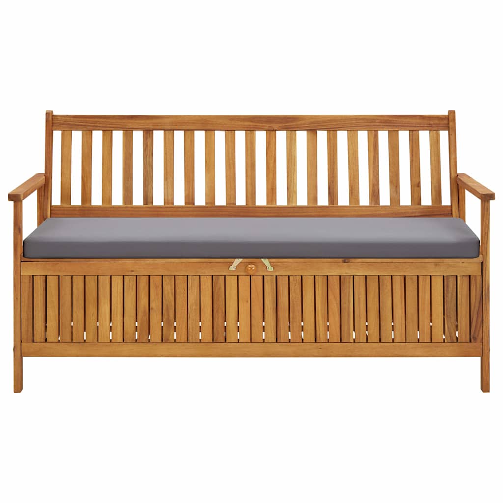 Garden Storage Bench with Cushion 148 cm Solid Acacia Wood
