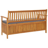 Garden Storage Bench with Cushion 148 cm Solid Acacia Wood - Top-Down View