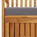 Garden Storage Bench with Cushion 148 cm Solid Acacia Wood - Rear View