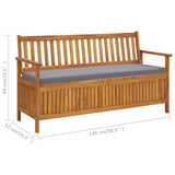 Garden Storage Bench with Cushion 148 cm Solid Acacia Wood - Extra Image