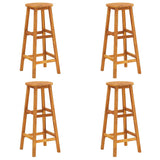 Bar Stools 4 pcs Solid Acacia Wood - Front View