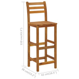 Bar Stools 4 pcs Solid Acacia Wood - Extra Image