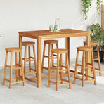 Bar Stools 6 pcs Solid Acacia Wood