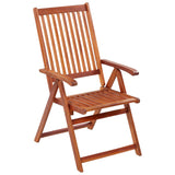 Folding Garden Chairs 3 pcs Solid Acacia Wood - Front View