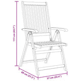 Folding Garden Chairs 3 pcs Solid Acacia Wood - Extra Image