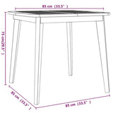 Garden Table 85x85x75 cm Solid Wood Acacia - Low Angle