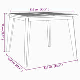 Garden Table 110x110x75 cm Solid Wood Acacia - Low Angle