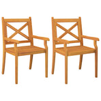Outdoor Dining Chairs 2 pcs Solid Wood Acacia