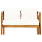 2-Seater Garden Bench with Cushions 122 cm Solid Acacia Wood