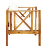 2-Seater Garden Bench with Cushions 122 cm Solid Acacia Wood - Top-Down View