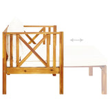 2-Seater Garden Bench with Cushions 122 cm Solid Acacia Wood - Rear View