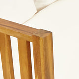 2-Seater Garden Bench with Cushions 122 cm Solid Acacia Wood - Close-Up Angle