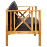2-Seater Garden Bench with Cushions 122 cm Solid Acacia Wood - Top-Down View