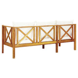 3-Seater Garden Bench with Cushions 179 cm Solid Acacia Wood - Top-Down View
