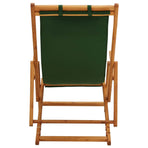 Folding Chair Solid Eucalyptus Wood and Fabric Green