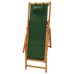 Folding Chair Solid Eucalyptus Wood and Fabric Green