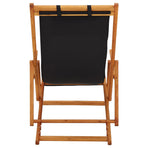 Folding Chair Solid Eucalyptus Wood and Fabric Black