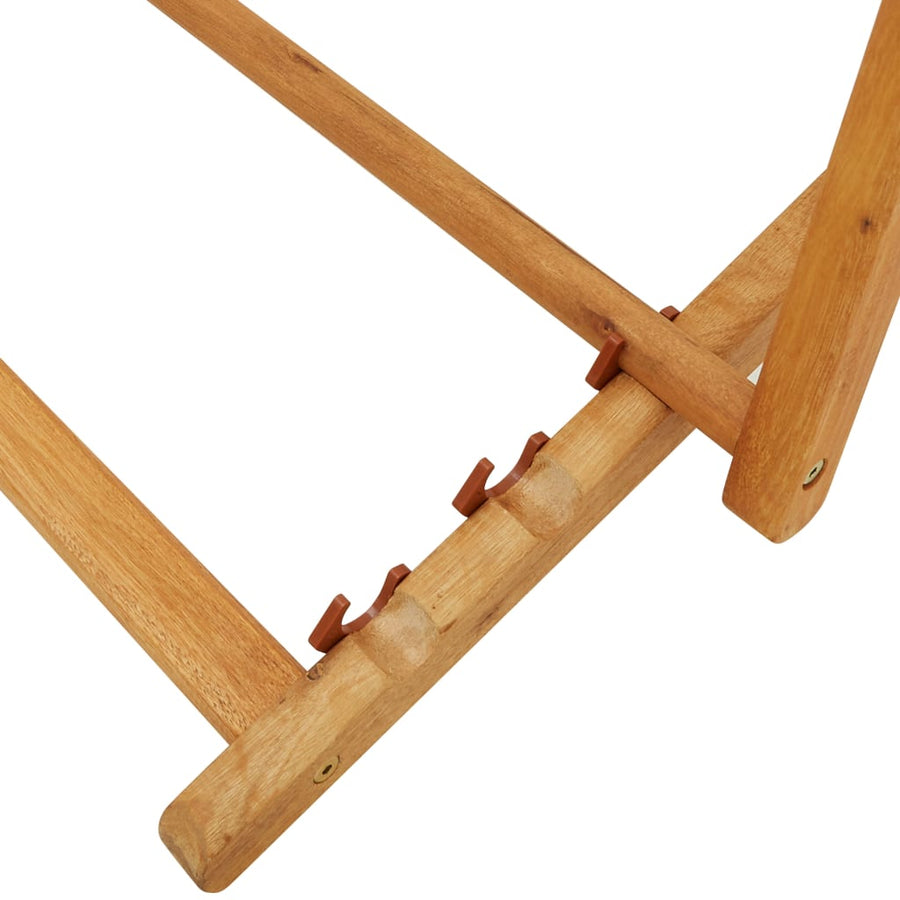 Folding Chair Solid Eucalyptus Wood and Fabric Black