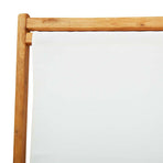 Folding Chair Eucalyptus Wood and Fabric Cream White