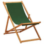Folding Chair Eucalyptus Wood and Fabric Green
