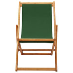 Folding Chair Eucalyptus Wood and Fabric Green