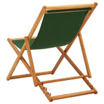 Folding Chair Eucalyptus Wood and Fabric Green