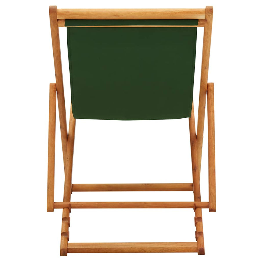 Folding Chair Eucalyptus Wood and Fabric Green