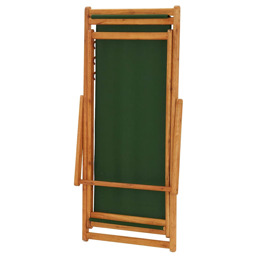 Folding Chair Eucalyptus Wood and Fabric Green