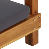Double Sun Lounger with Curtains & Cushions Solid Acacia Wood