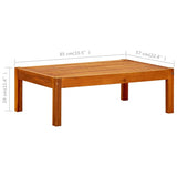 Garden Table 85x57x29 cm Solid Acacia Wood - Rear View
