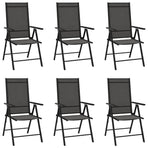 Folding Chairs 6 pcs Textilene Black